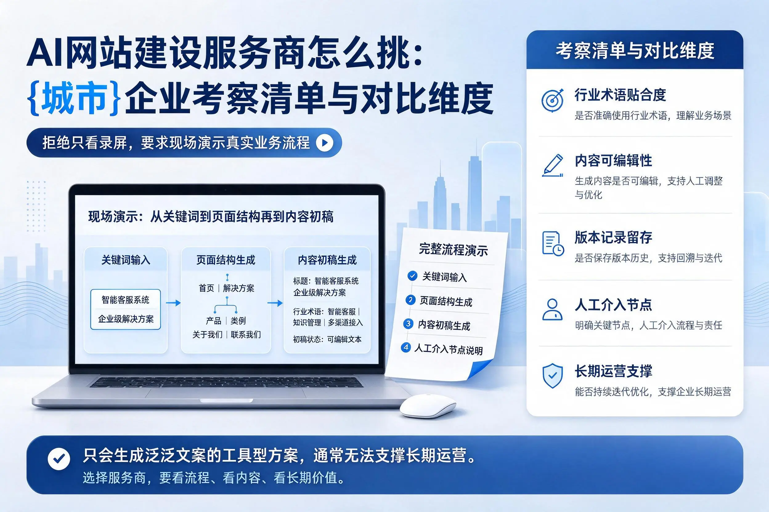AI网站建设服务商怎么挑：宣城企业考察清单与对比维度